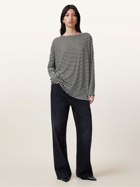 All Saints RITA RELAXED FIT STRIPED T-SHIRT